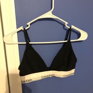 Black triangle logo bralette